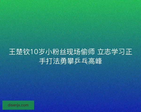王楚钦10岁小粉丝现场偷师 立志学习正手打法勇攀乒乓高峰